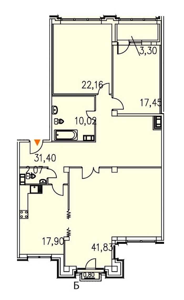 Трехкомнатная квартира в : площадь 173.26 м2 , этаж: 2 – купить в Санкт-Петербурге